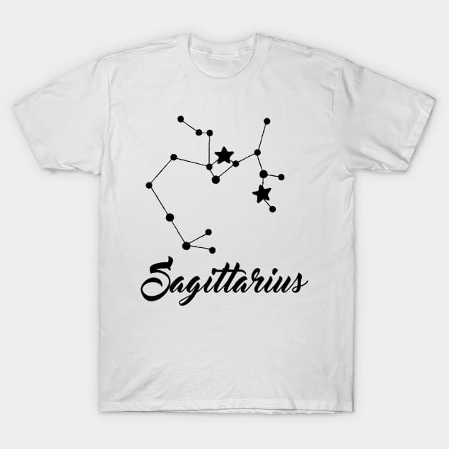 Sagittarius - Black print T-Shirt by smgonline